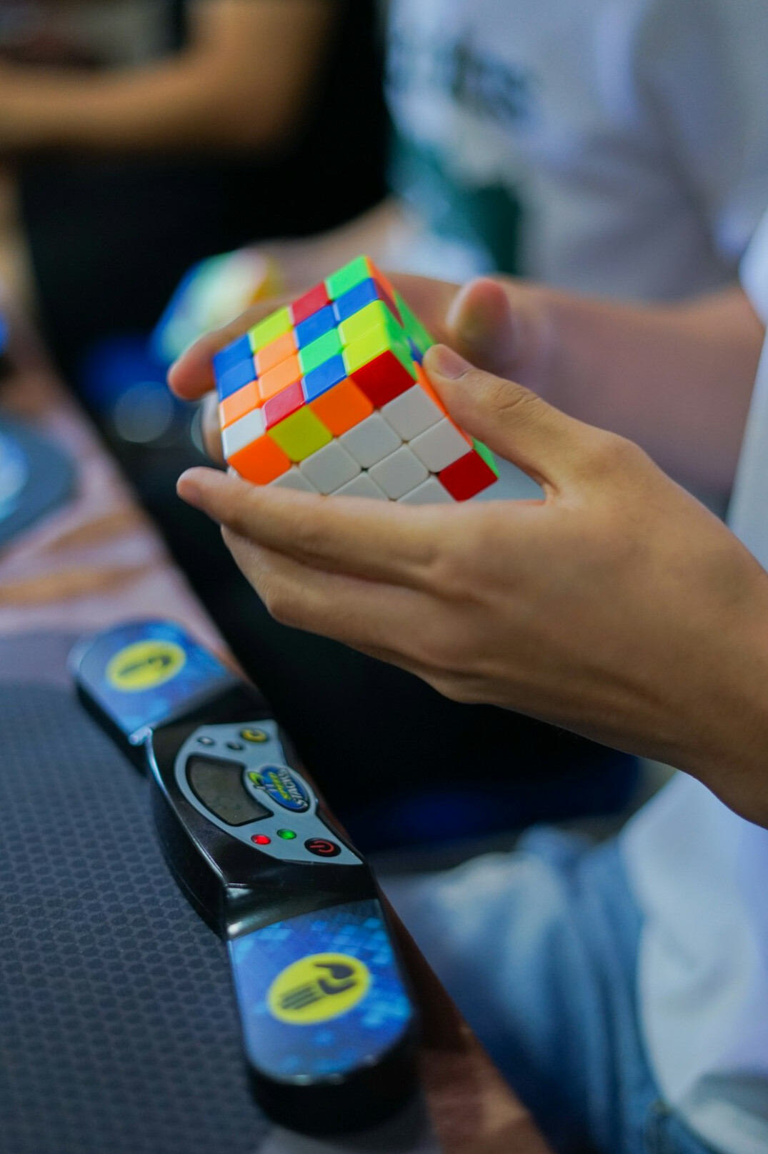 person solving coding puzzle